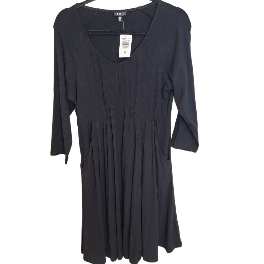 Torrid Dress Fit & Flare Dress Women 10 Black Knee Length Dress Knit Dress NEW